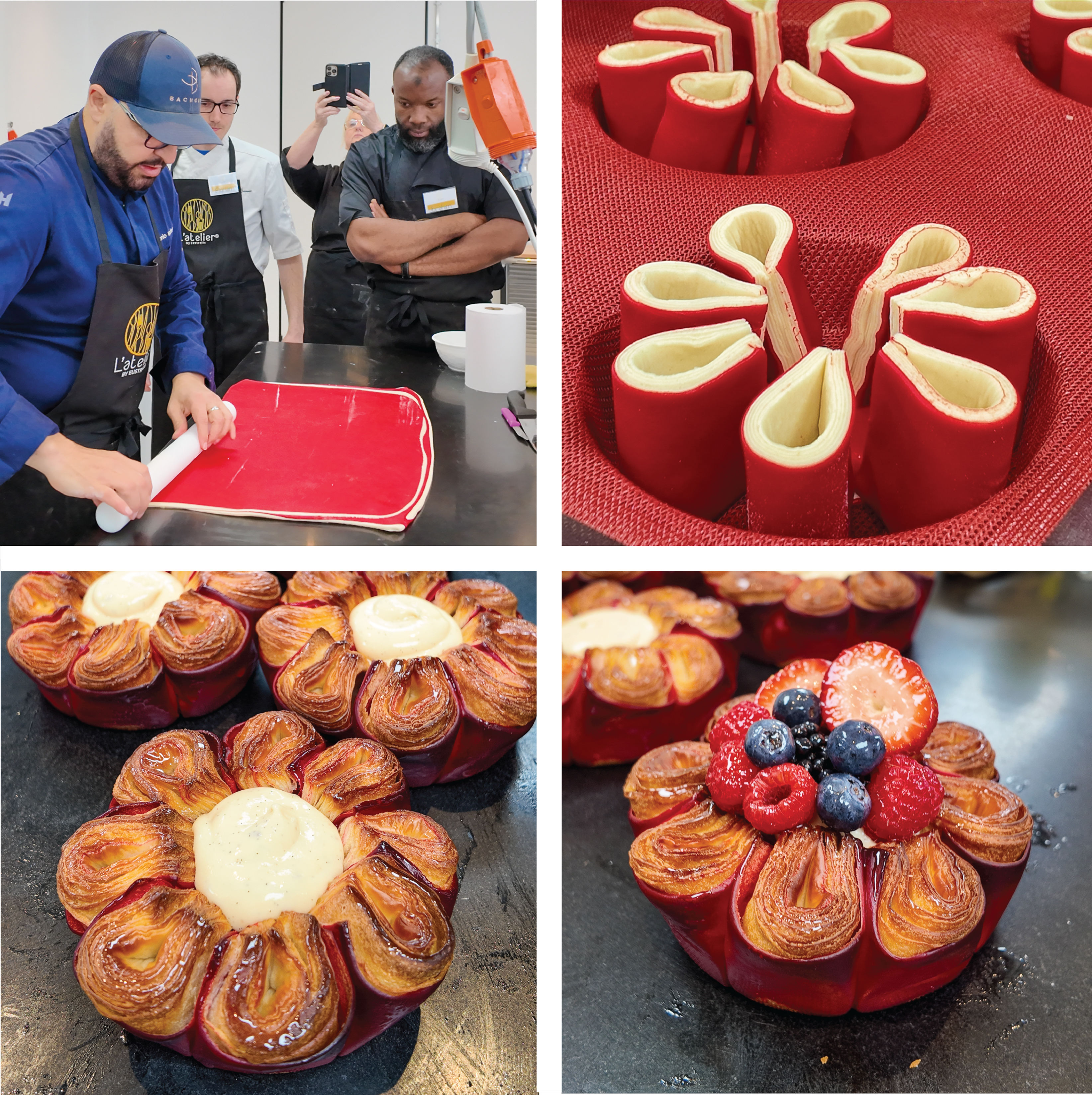 antonio bachour, masterclass, mascarpone and strawberry roll, croissant, bicolour, croissant dough, lamination